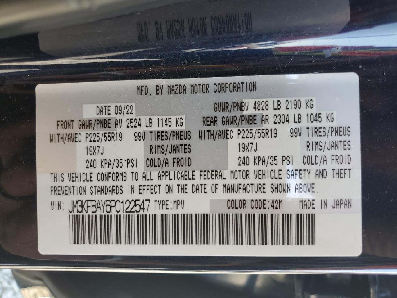 2023 Mazda Cx-5 VIN: JM3KFBAY6P0122547 Lot: 81059595