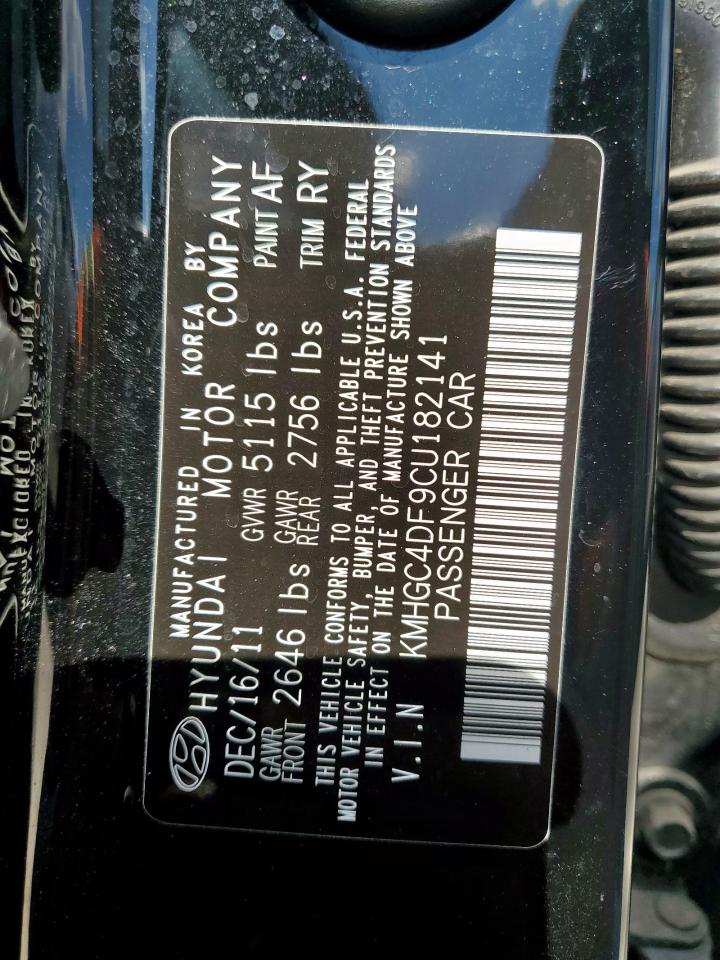 2012 Hyundai Genesis 4.6L VIN: KMHGC4DF9CU182141 Lot: 84039475