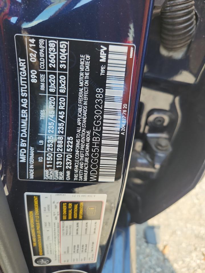 2014 Mercedes-Benz Glk 350 VIN: WDCGG5HB7EG302388 Lot: 80888265