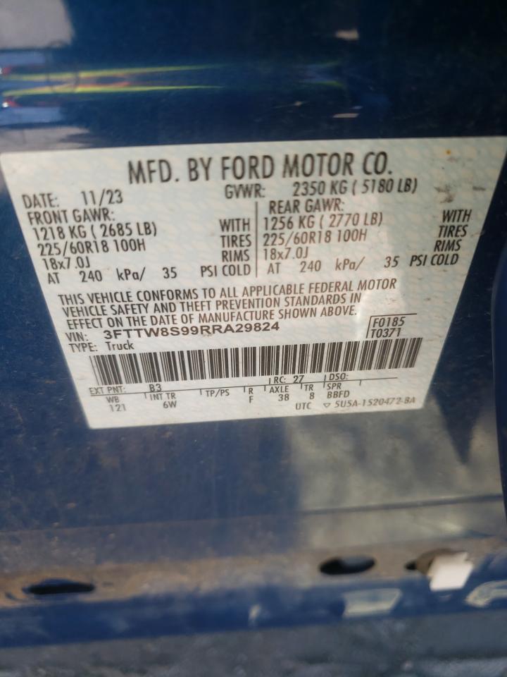 2024 Ford Maverick Lariat VIN: 3FTTW8S99RRA29824 Lot: 80138365