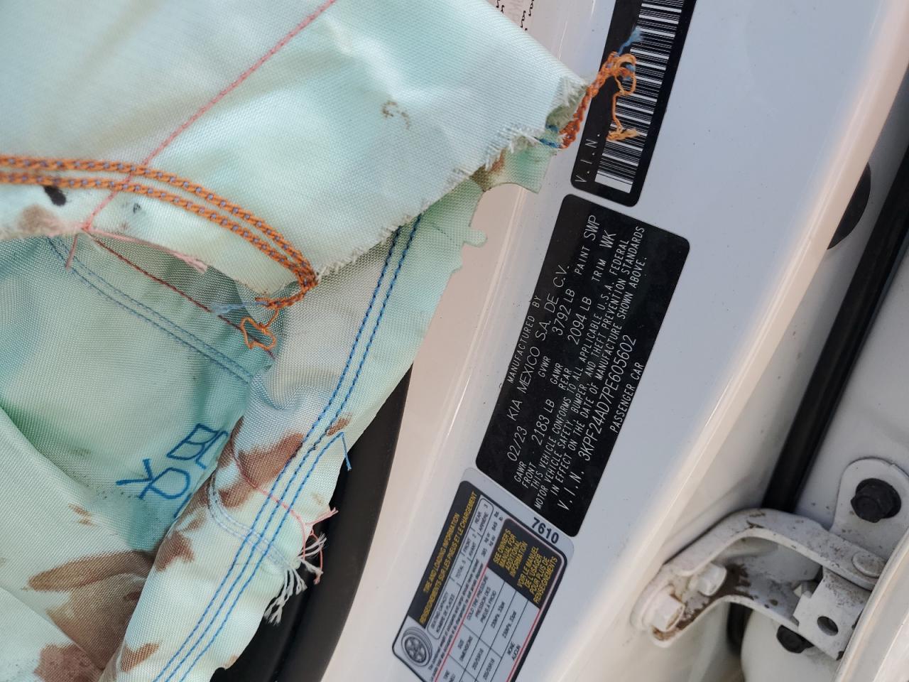 2023 Kia Forte Lx VIN: 3KPF24AD7PE605602 Lot: 72100695