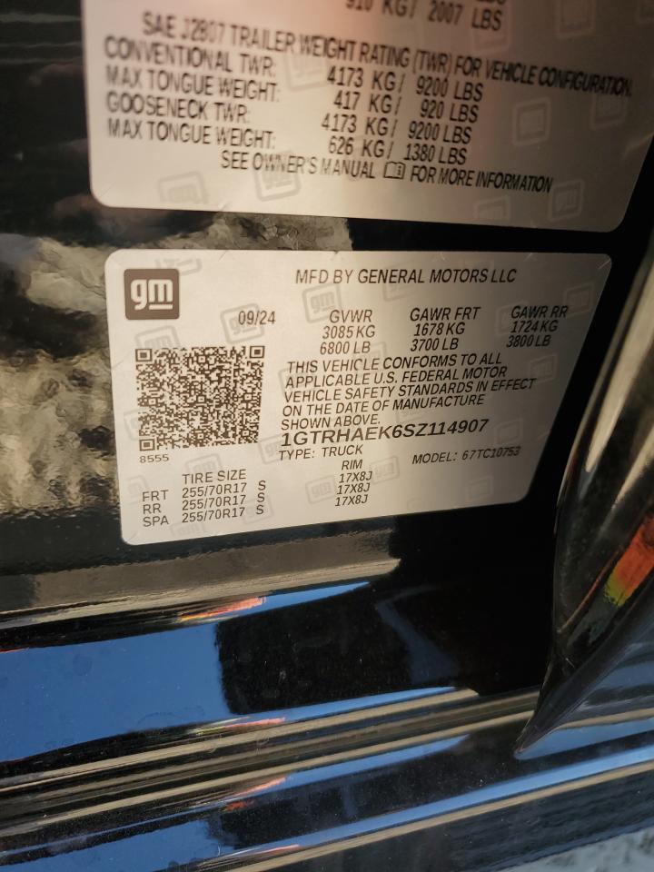 2025 GMC Sierra C1500 VIN: 1GTRHAEK6SZ114907 Lot: 71405815