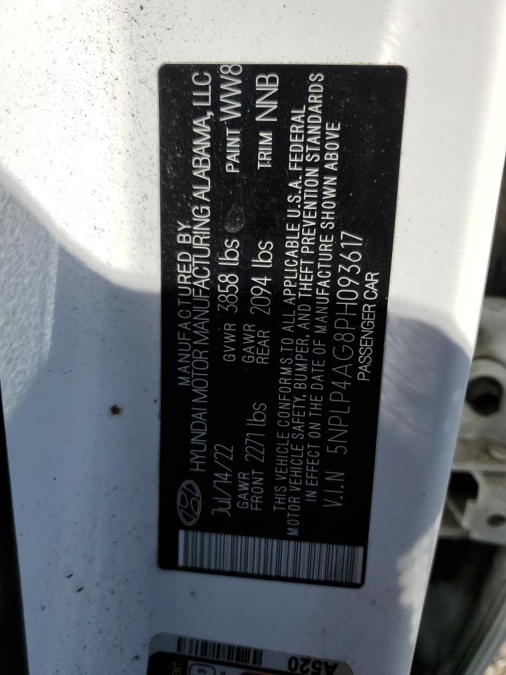 2023 Hyundai Elantra Limited VIN: 5NPLP4AG8PH093617 Lot: 72090075