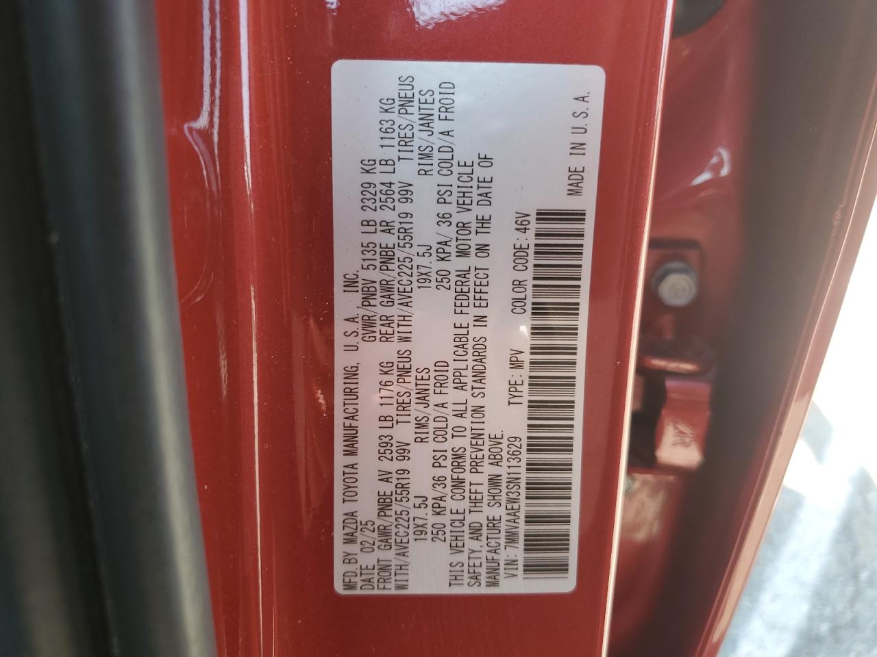 2025 Mazda Cx-50 Premium Plus VIN: 7MMVAAEW3SN113629 Lot: 71501235