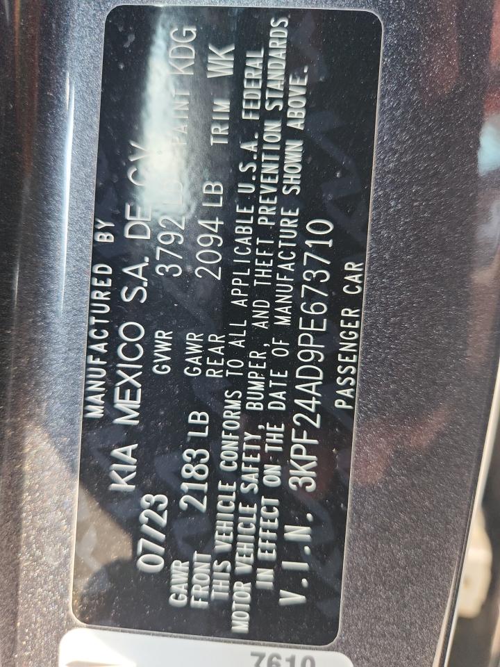 2023 Kia Forte Lx VIN: 3KPF24AD9PE673710 Lot: 81215955