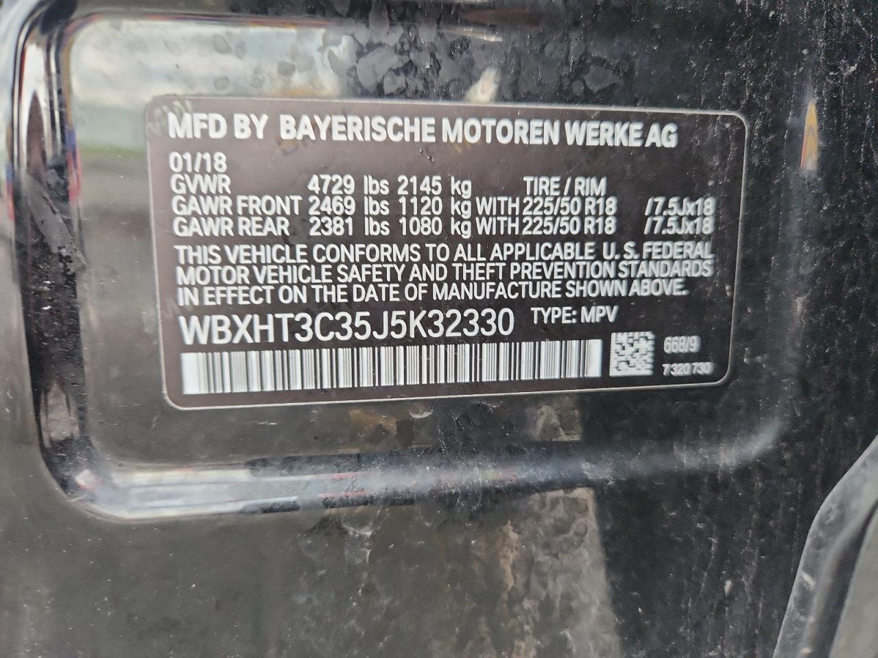 2018 BMW X1 xDrive28I VIN: WBXHT3C35J5K32330 Lot: 81493365