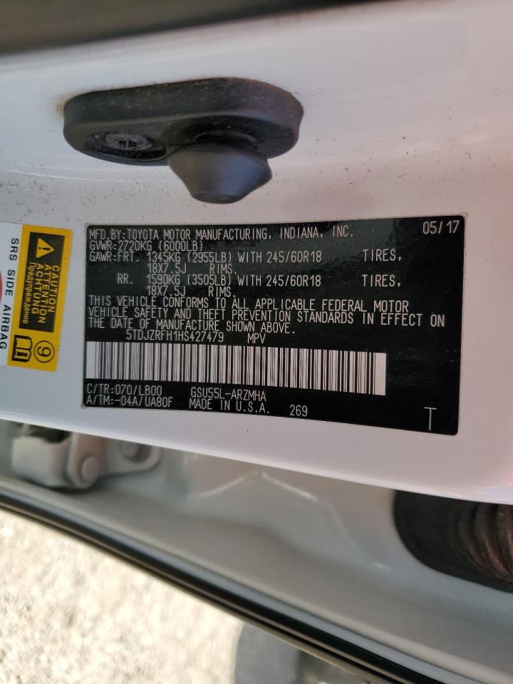 2017 Toyota Highlander Se VIN: 5TDJZRFH1HS427479 Lot: 84394065