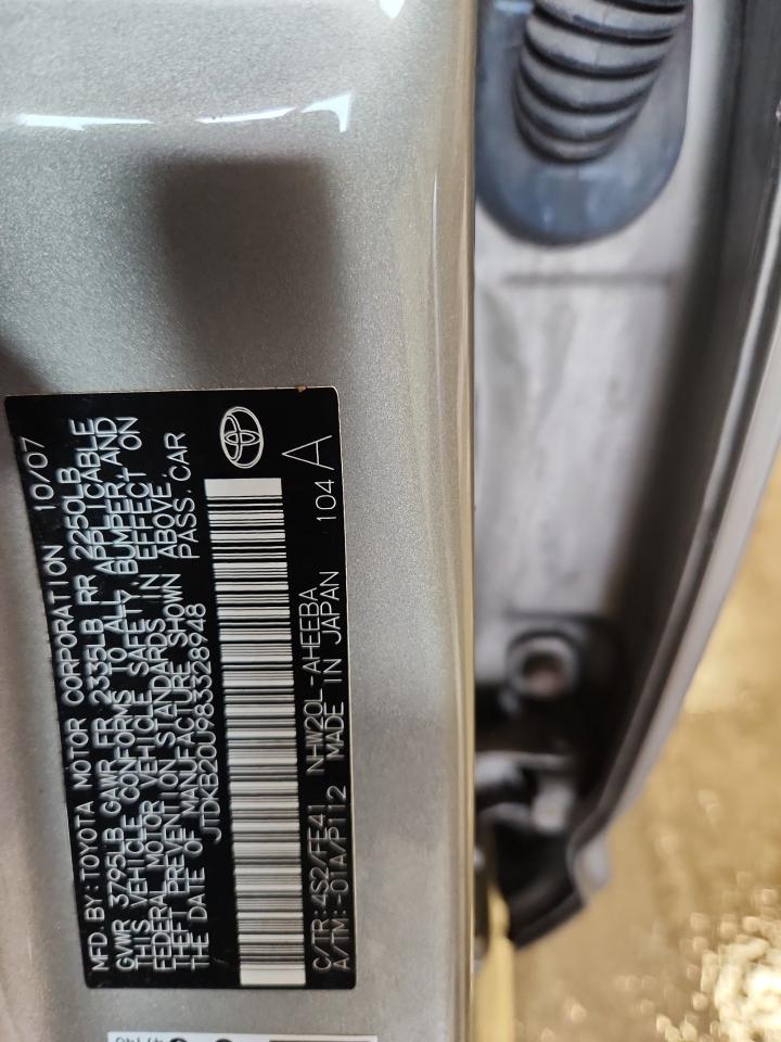 2008 Toyota Prius VIN: JTDKB20U983328948 Lot: 83840505