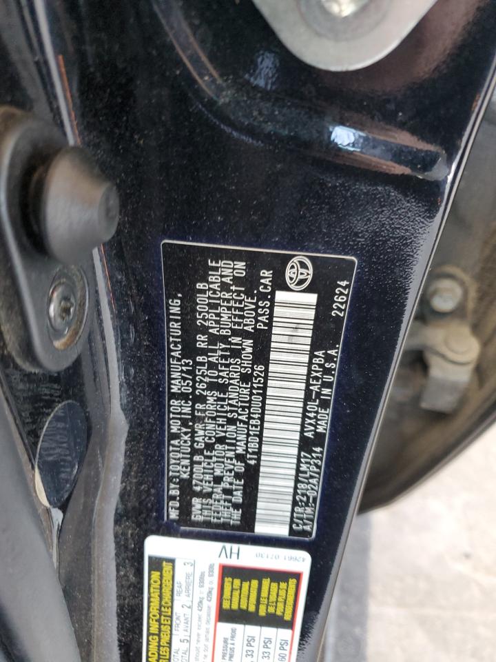 2013 Toyota Avalon Hybrid VIN: 4T1BD1EB4DU011526 Lot: 80067585