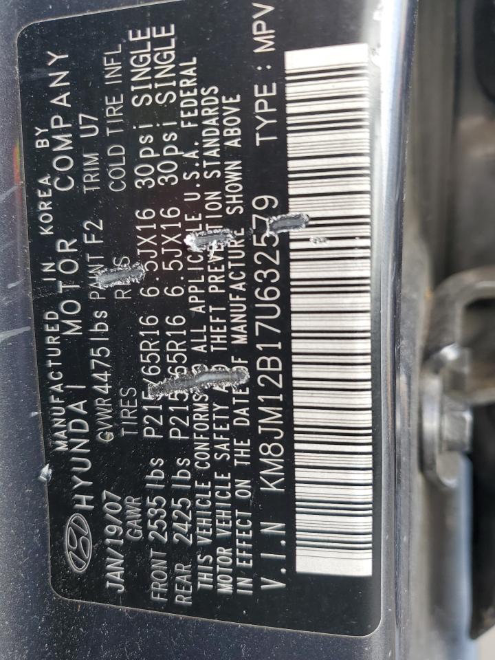 2007 Hyundai Tucson Gls VIN: KM8JM12B17U632579 Lot: 81300845