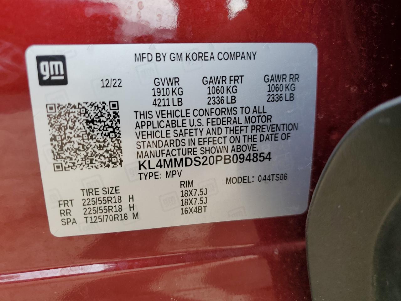 2023 Buick Encore Gx Select VIN: KL4MMDS20PB094854 Lot: 71909415