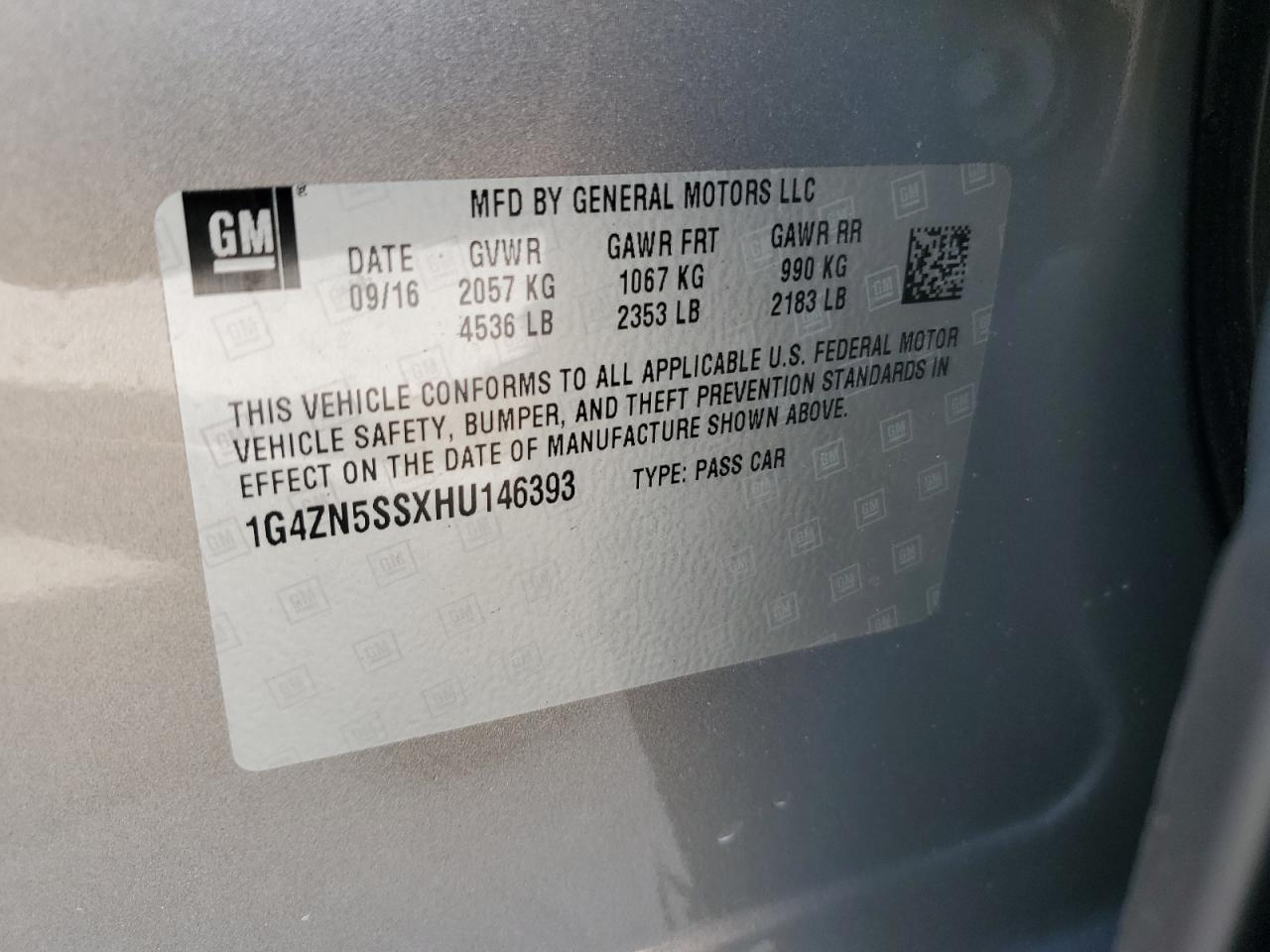 2017 Buick Lacrosse Preferred VIN: 1G4ZN5SSXHU146393 Lot: 81673655