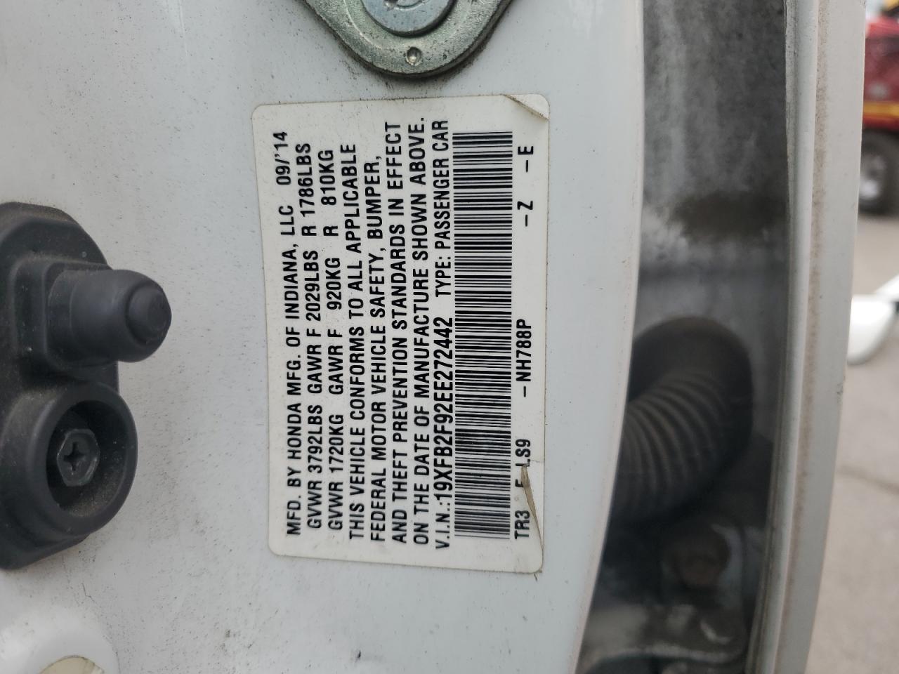 2014 Honda Civic Exl VIN: 19XFB2F92EE272442 Lot: 81638675