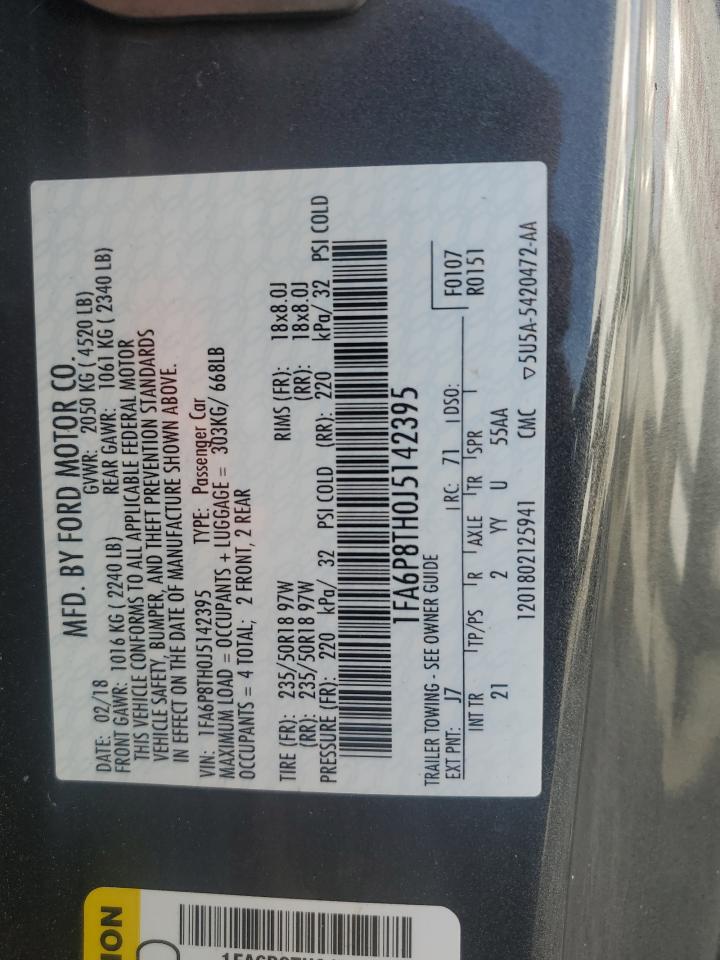 2018 Ford Mustang VIN: 1FA6P8TH0J5142395 Lot: 84835495