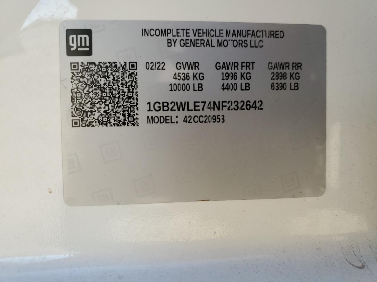 2022 Chevrolet Silverado C2500 Heavy Duty VIN: 1GB2WLE74NF232642 Lot: 81793835