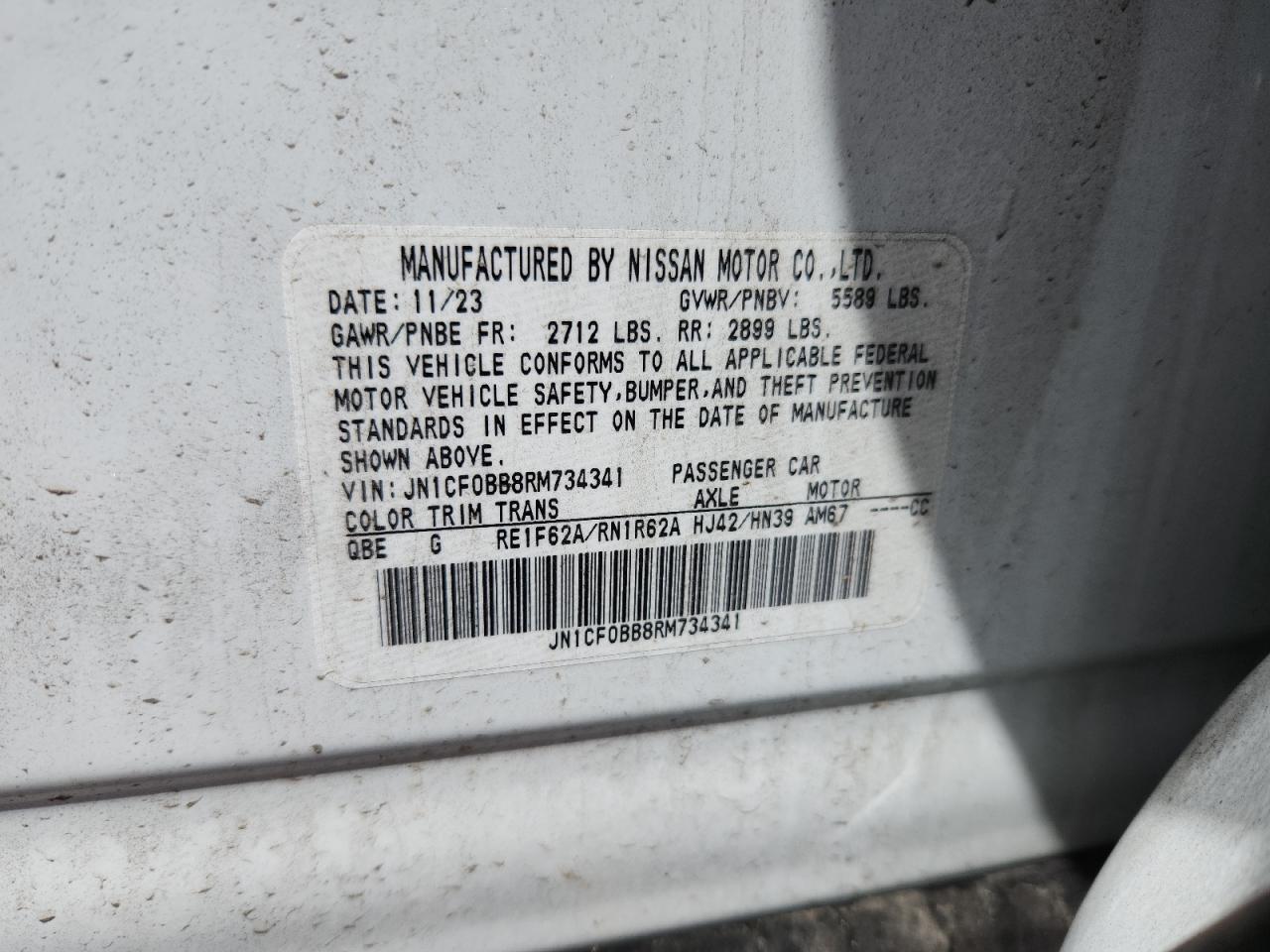 2024 Nissan Ariya Engage VIN: JN1CF0BB8RM734341 Lot: 81101185