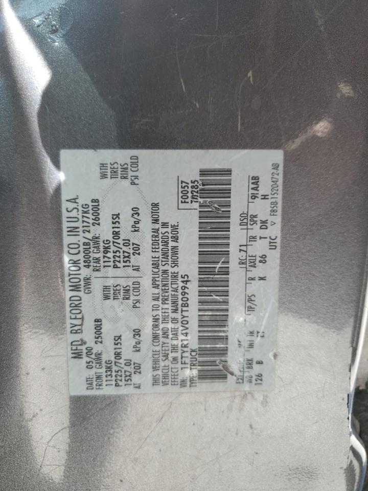 2000 Ford Ranger Super Cab VIN: 1FTYR14V0YTB09945 Lot: 81489185