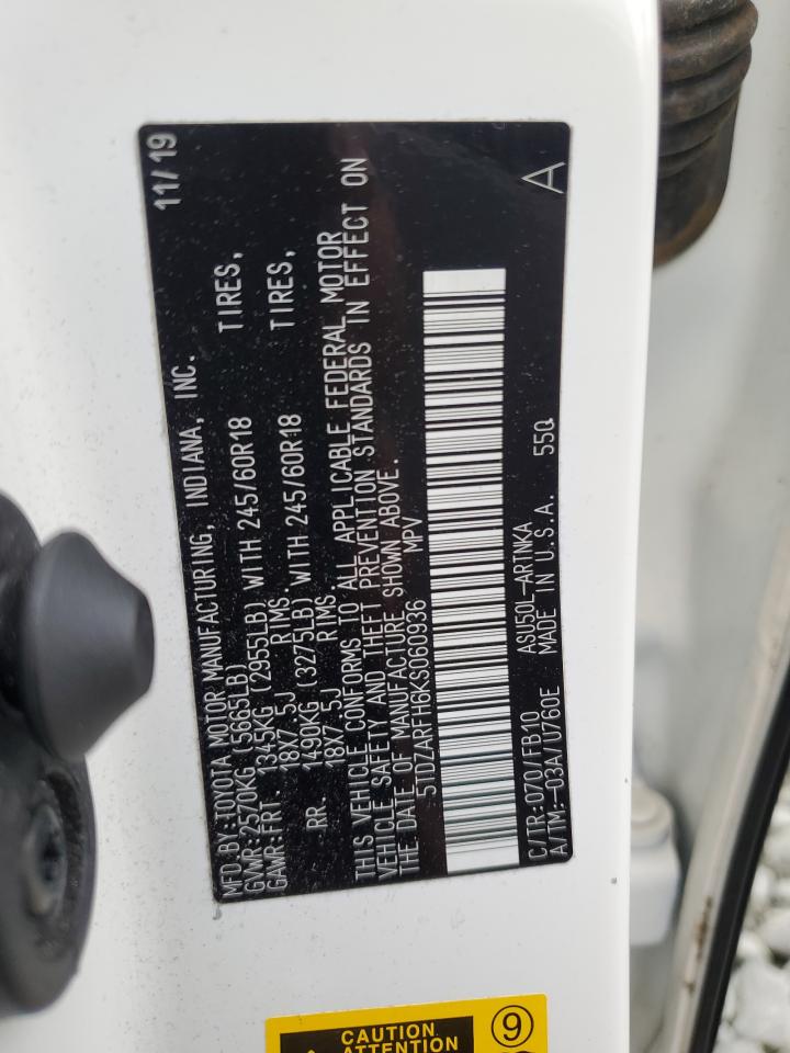 2019 Toyota Highlander Le VIN: 5TDZARFH6KS060936 Lot: 81815265