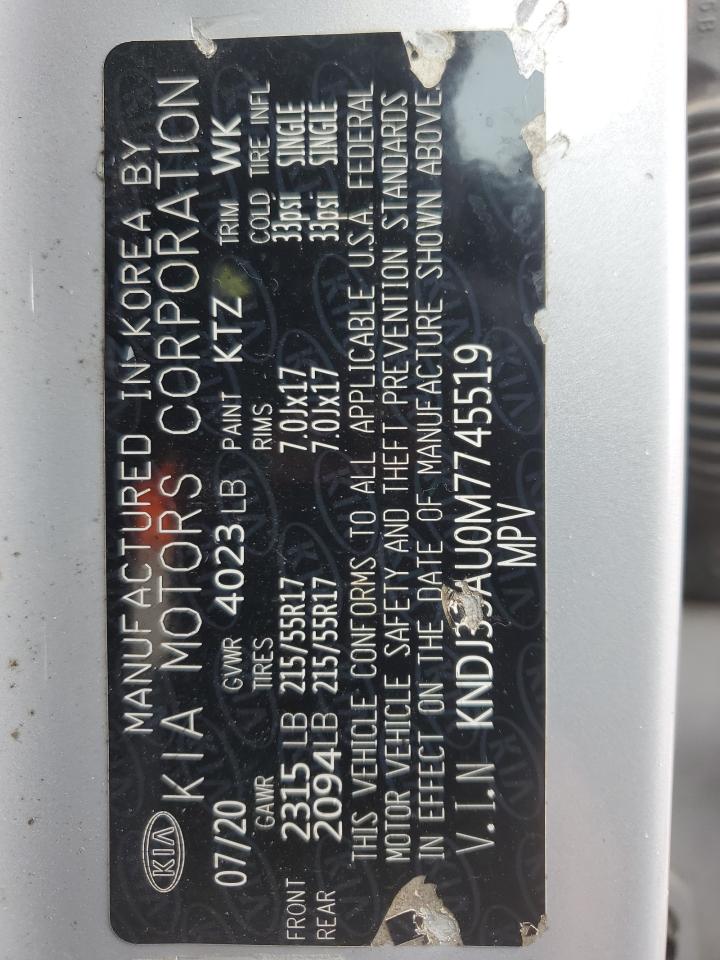 2021 Kia Soul Ex VIN: KNDJ33AU0M7745519 Lot: 72060255