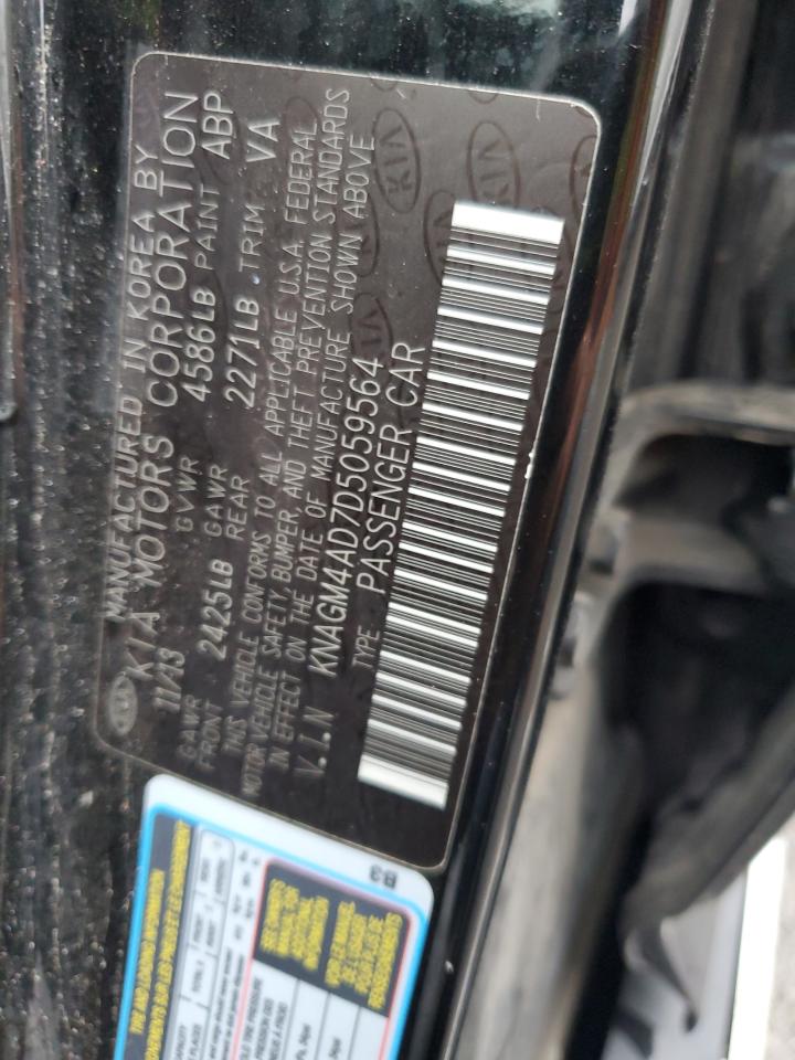 2013 Kia Optima Hybrid VIN: KNAGM4AD7D5059564 Lot: 82145875