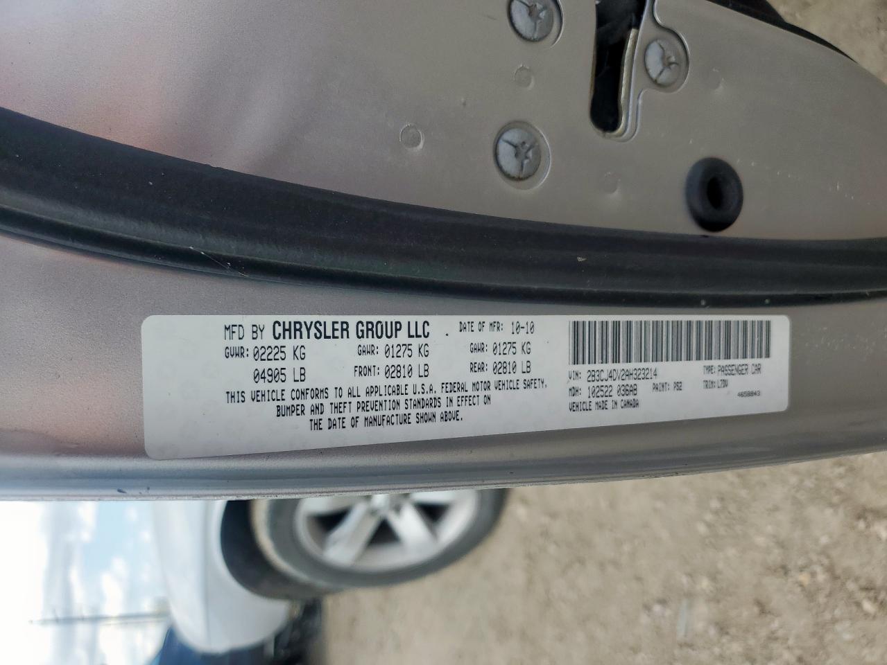 2010 Dodge Challenger Se VIN: 2B3CJ4DV2AH323214 Lot: 83939675