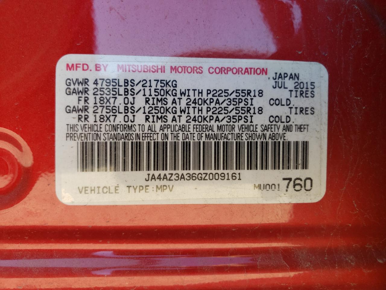 2016 Mitsubishi Outlander Se VIN: JA4AZ3A36GZ009161 Lot: 81768955