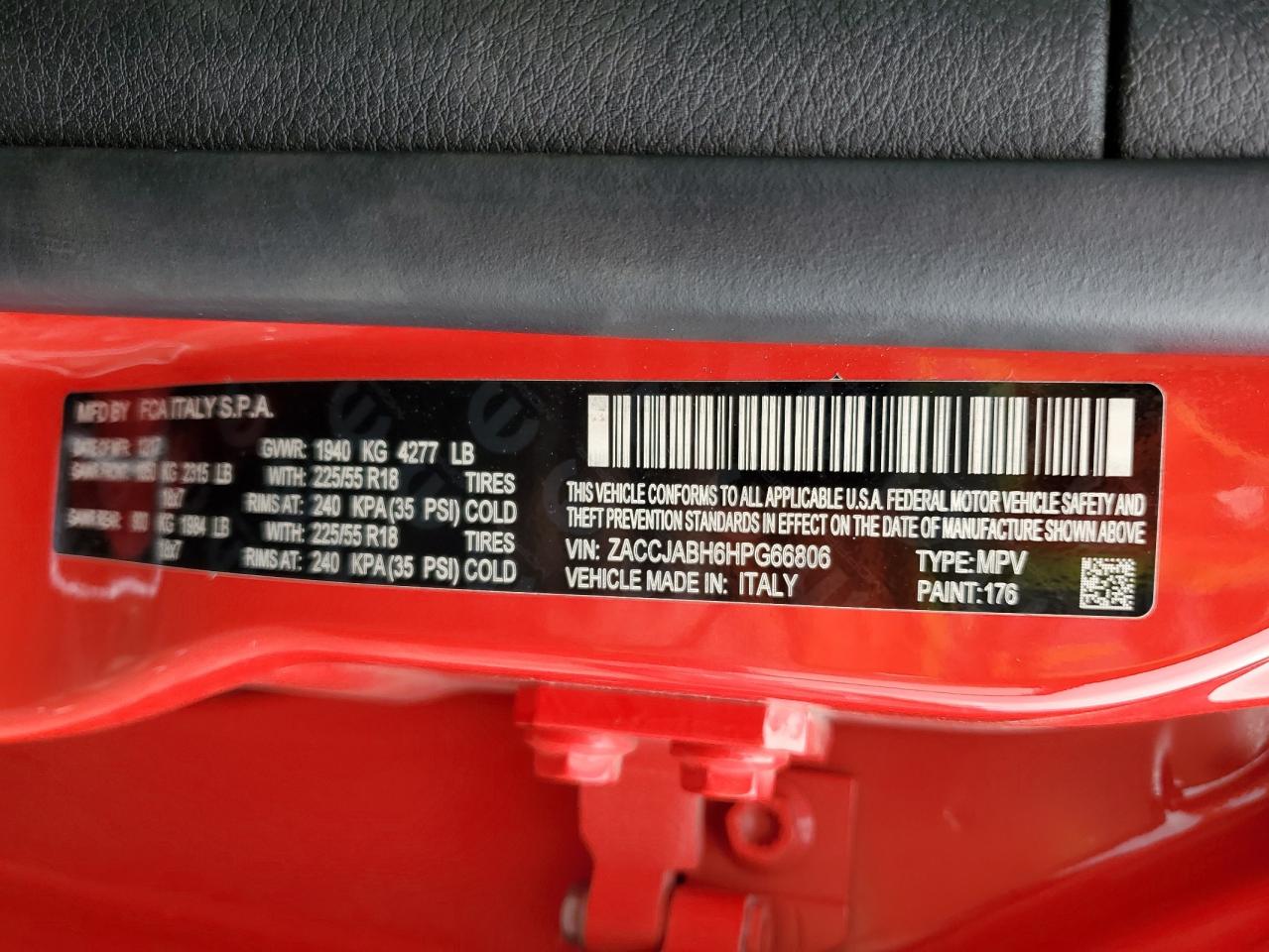 2017 Jeep Renegade Latitude VIN: ZACCJABH6HPG66806 Lot: 82079935