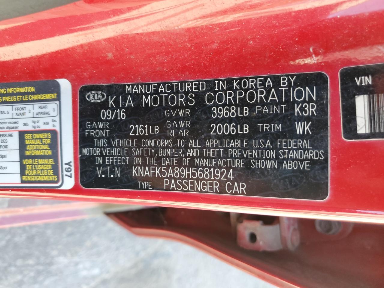 2017 Kia Forte Lx VIN: KNAFK5A89H5681924 Lot: 71474525