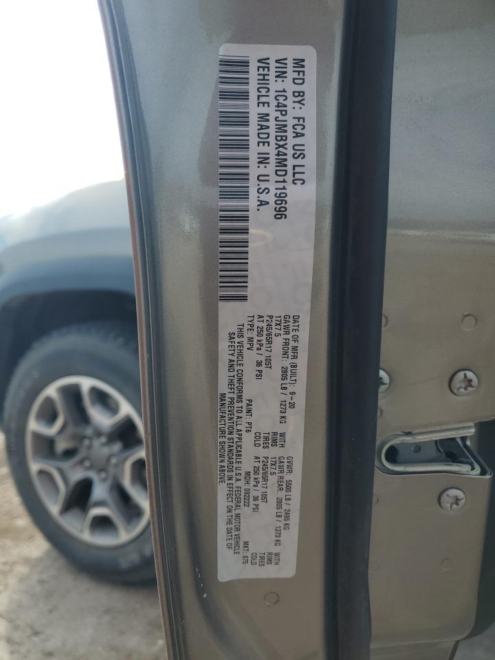 2021 Jeep Cherokee Trailhawk VIN: 1C4PJMBX4MD119696 Lot: 81461485