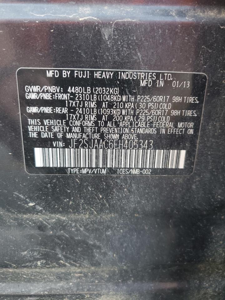 2014 Subaru Forester 2.5I VIN: JF2SJAAC6EH405343 Lot: 83976435