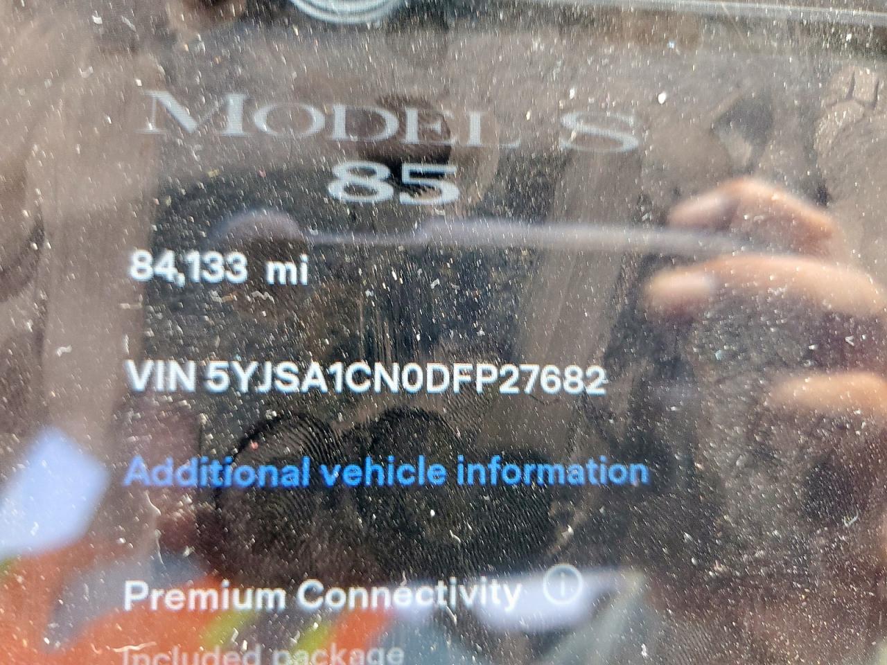 2013 Tesla Model S VIN: 5YJSA1CN0DFP27682 Lot: 81119905