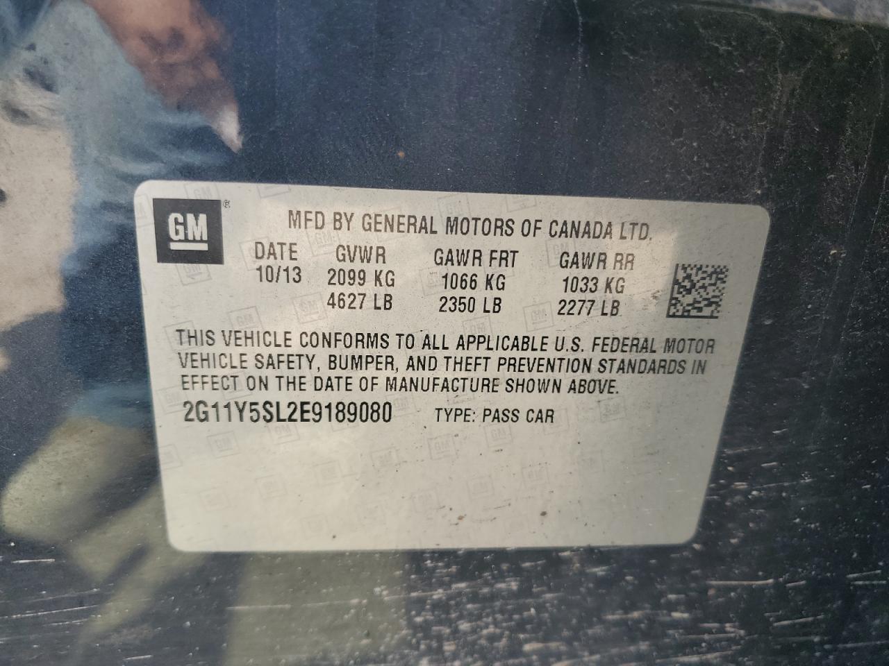 2014 Chevrolet Impala Ls VIN: 2G11Y5SL2E9189080 Lot: 84011625