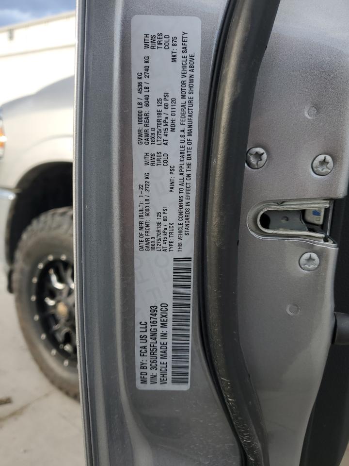 2022 Ram 2500 Laramie VIN: 3C6UR5FL4NG167493 Lot: 82130015