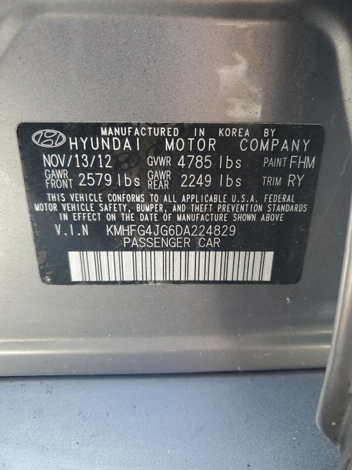 2013 Hyundai Azera VIN: KMHFG4JG6DA224829 Lot: 71669555