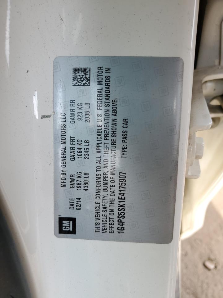 2014 Buick Verano VIN: 1G4PS5SK1E4175907 Lot: 71373385