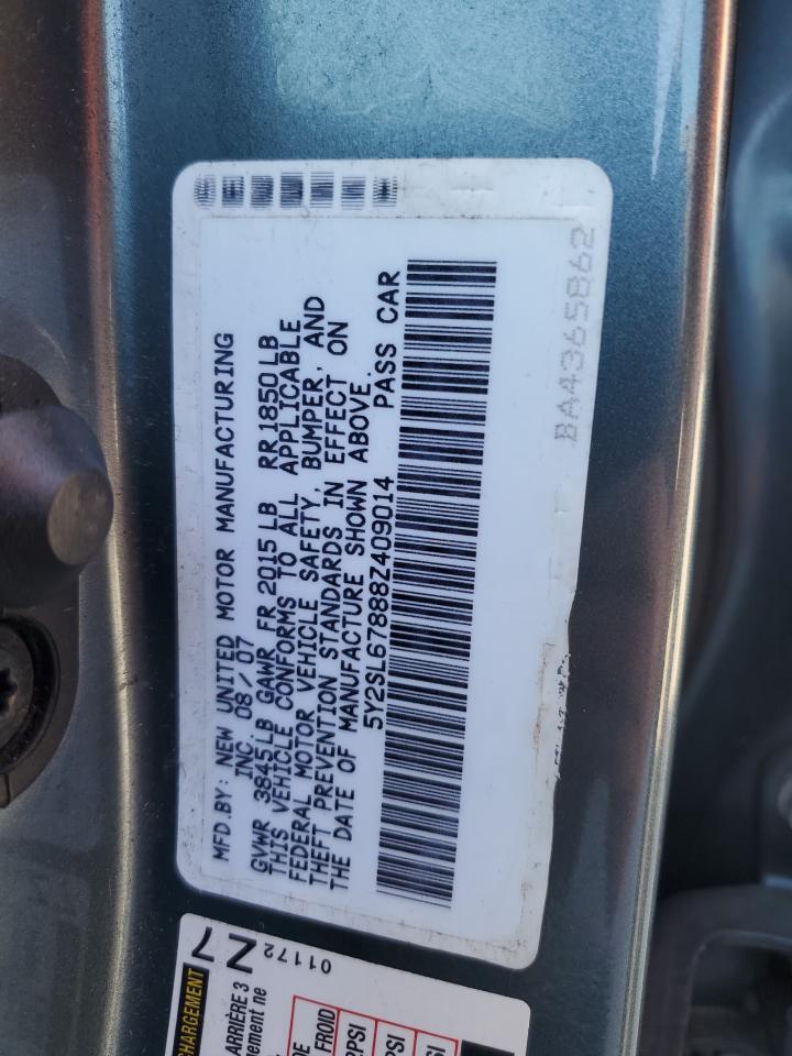 2008 Pontiac Vibe VIN: 5Y2SL67888Z409014 Lot: 84265285