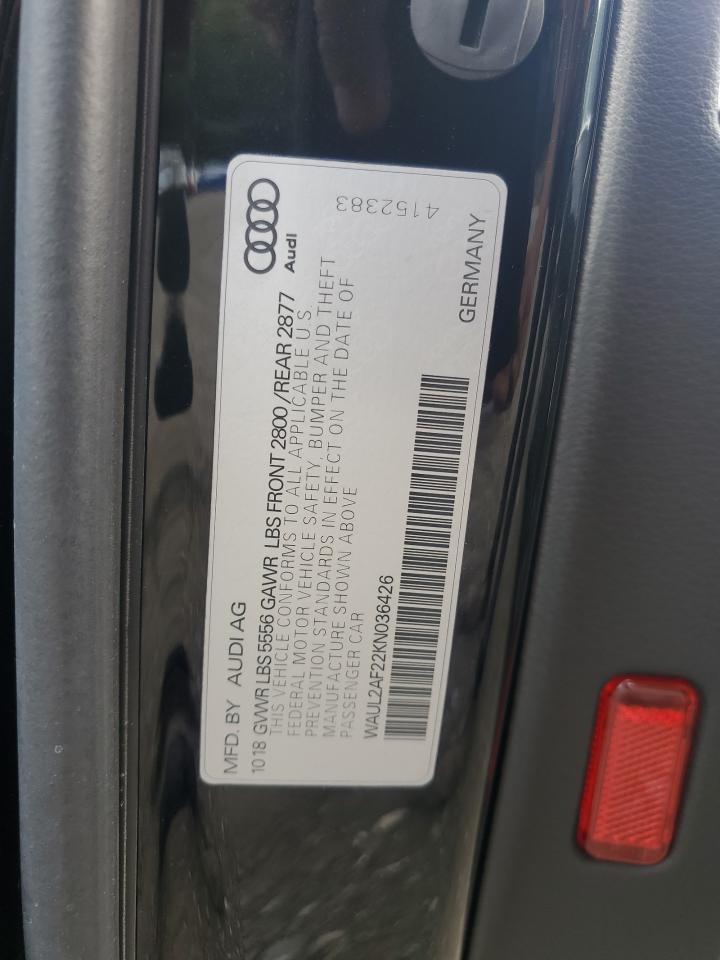 2019 Audi A6 Premium Plus VIN: WAUL2AF22KN036426 Lot: 81751705