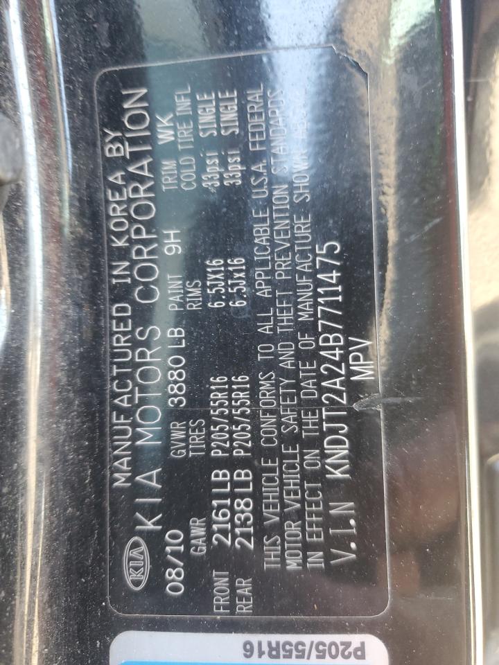 2011 Kia Soul + VIN: KNDJT2A24B7711475 Lot: 81771465