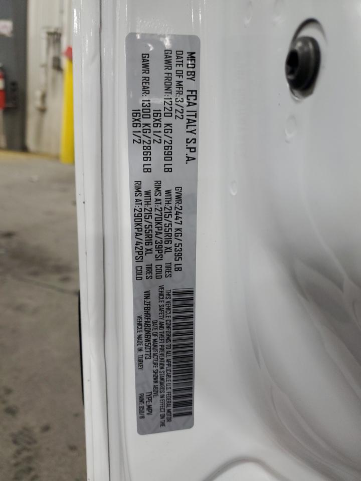 2022 Ram Promaster City Tradesman VIN: ZFBHRFAB0N6W50773 Lot: 80361145