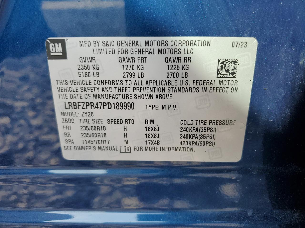 2023 Buick Envision Essence VIN: LRBFZPR47PD189990 Lot: 71854015