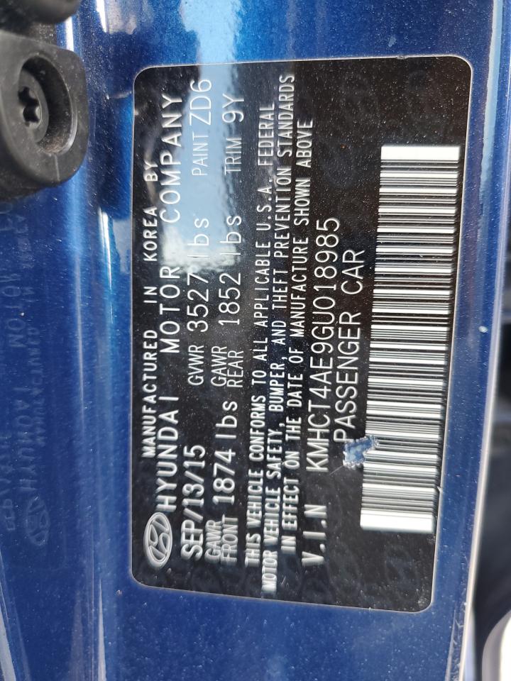 2016 Hyundai Accent Se VIN: KMHCT4AE9GU018985 Lot: 71163715