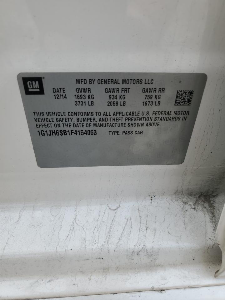 2015 Chevrolet Sonic Rs VIN: 1G1JH6SB1F4154063 Lot: 81189525