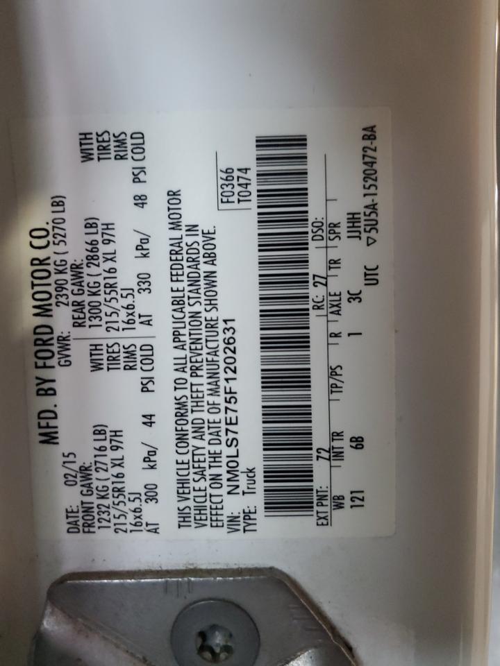 2015 Ford Transit Connect Xl VIN: NM0LS7E75F1202631 Lot: 81249195