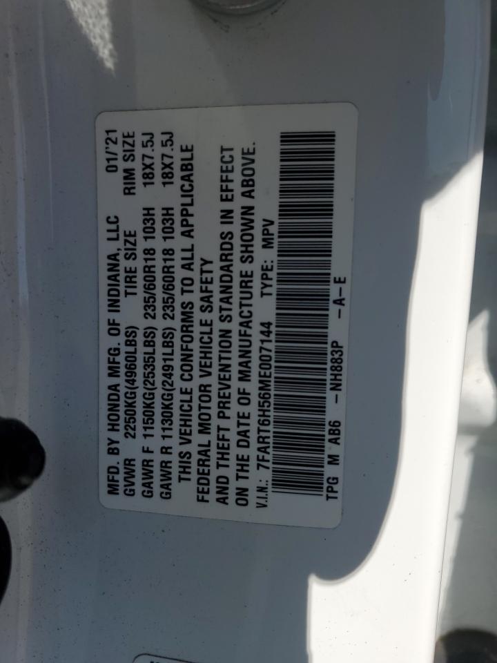 2021 Honda Cr-V Ex VIN: 7FART6H56ME007144 Lot: 80462475