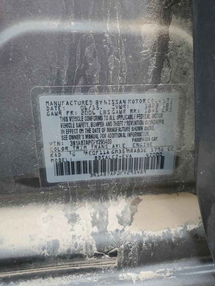 2015 Nissan Sentra S VIN: 3N1AB7AP0FY295489 Lot: 80920025