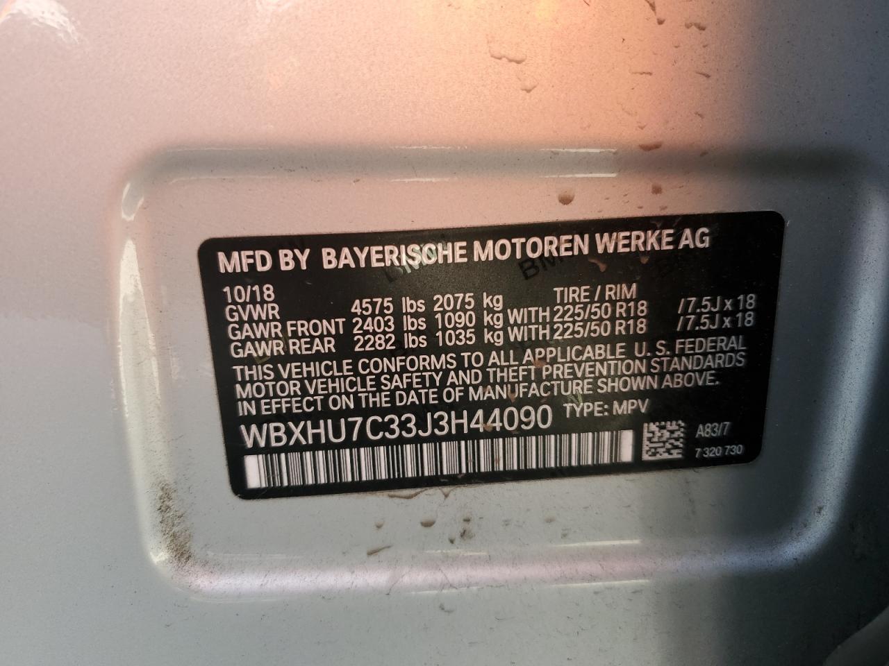 2018 BMW X1 Sdrive28I VIN: WBXHU7C33J3H44090 Lot: 84012615