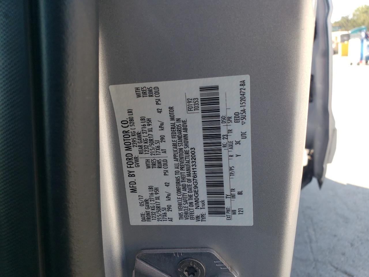 2017 Ford Transit Connect Titanium VIN: NM0GE9G76H1332003 Lot: 82129575