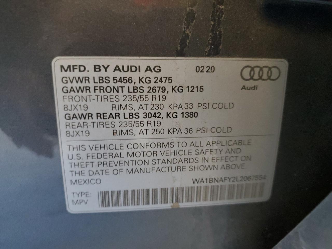 2020 Audi Q5 Premium Plus VIN: WA1BNAFY2L2067554 Lot: 80502845