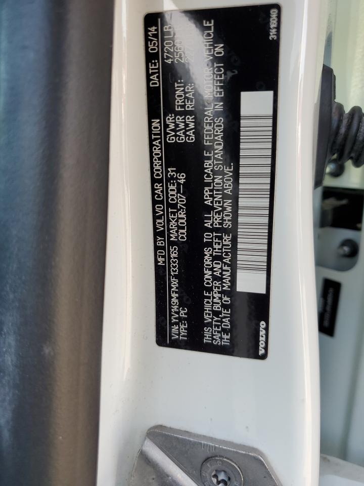 2015 Volvo S60 Platinum VIN: YV149MFMXF1333165 Lot: 80567195