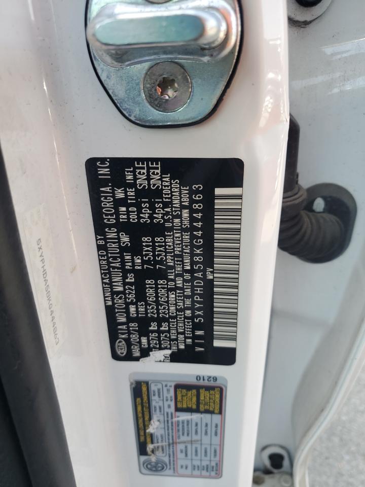 2019 Kia Sorento Ex VIN: 5XYPHDA58KG444863 Lot: 80406505